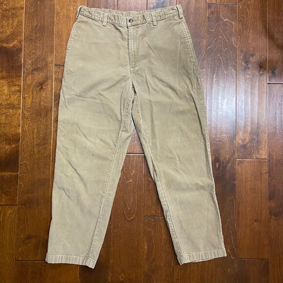 L.L. Bean Casual Straight Leg Corduroy Tan Brown Pants Cotton Men's Size 36 x 30 - Picture 3 of 8